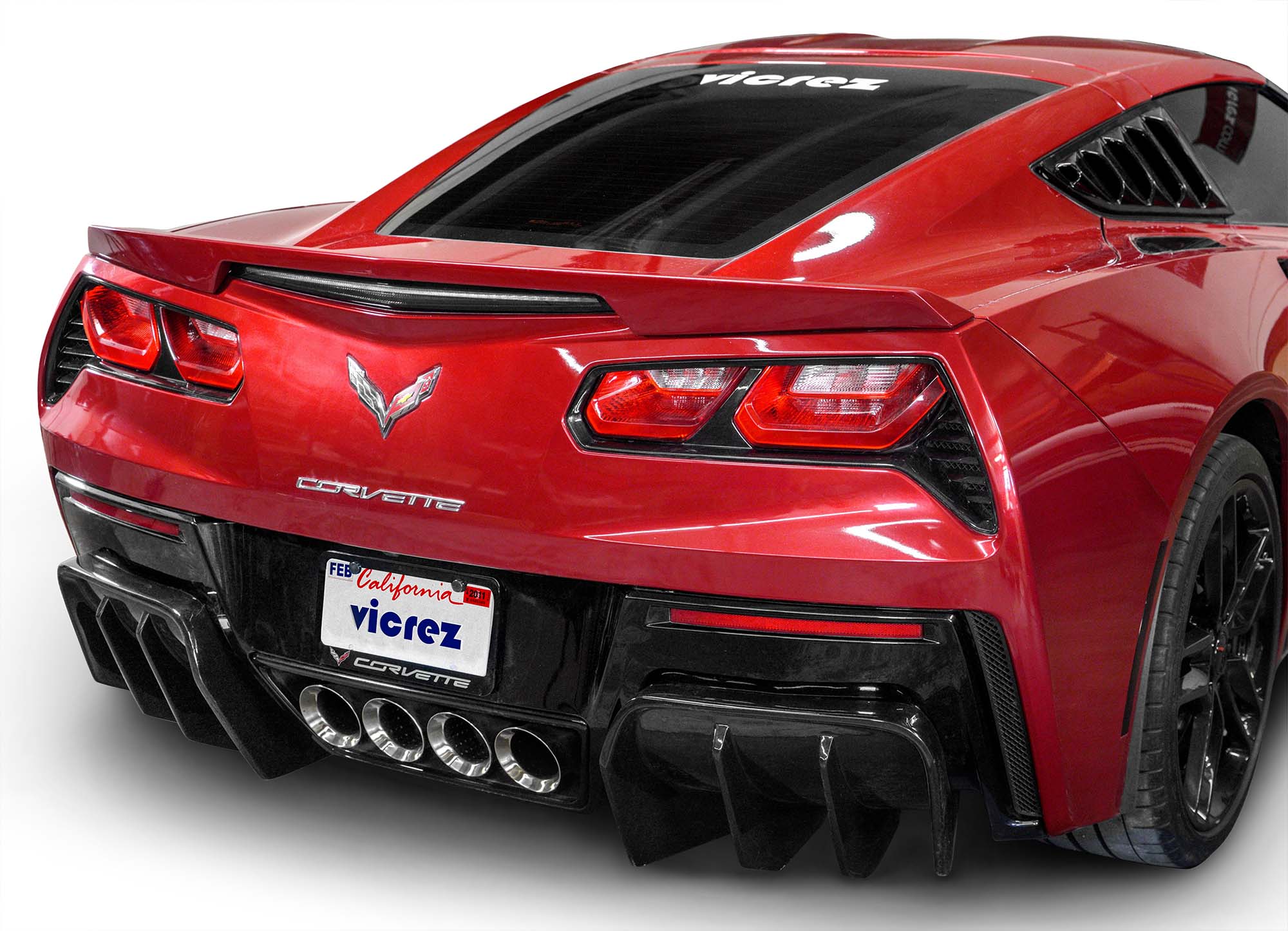 Vicrez VZ3 Style Rear Diffuser vz100689 | Chevrolet Corvette C7 2014-2019