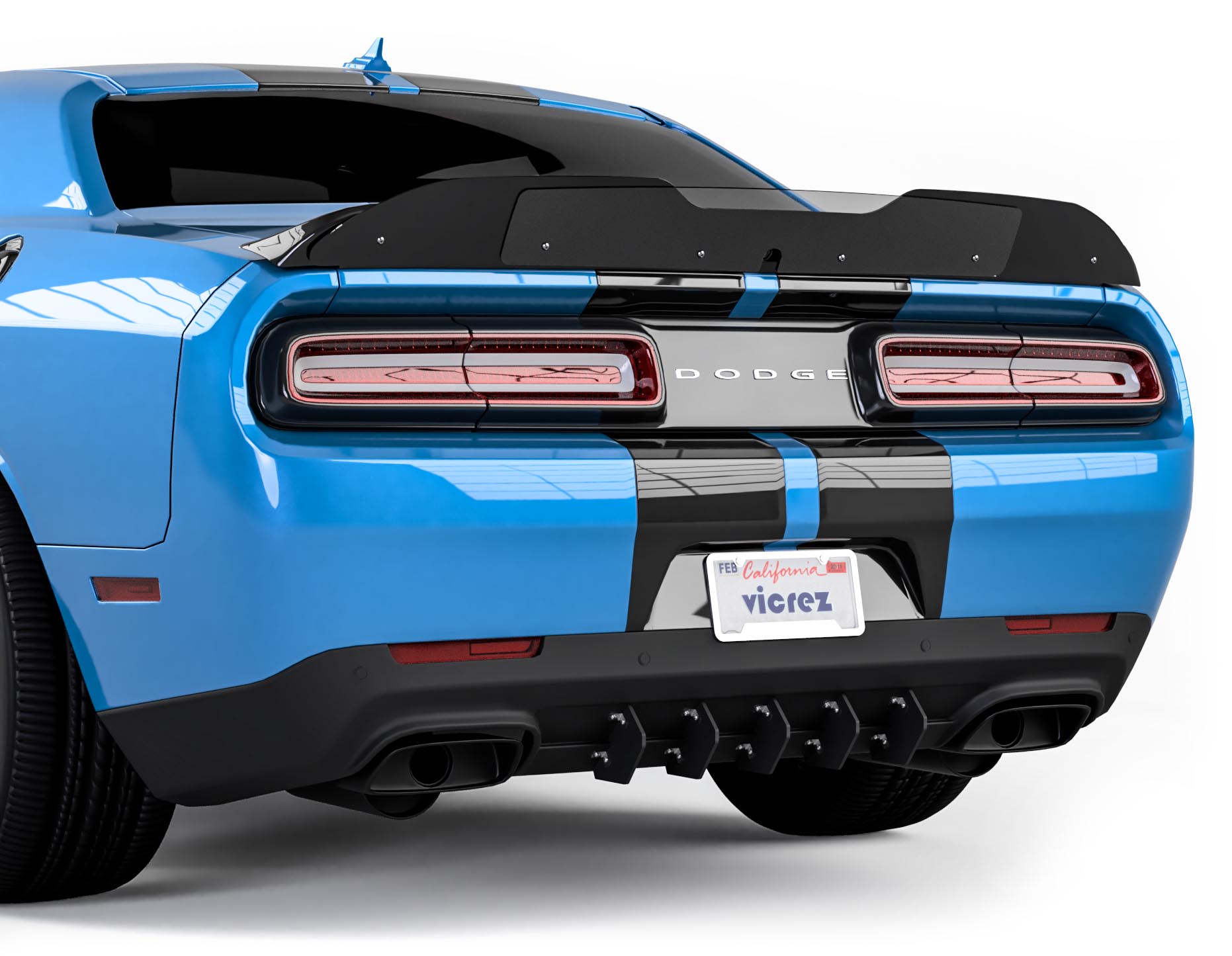 Vicrez LV Style Rear Diffuser Add-On vz101061 | Dodge Challenger 2015-2023