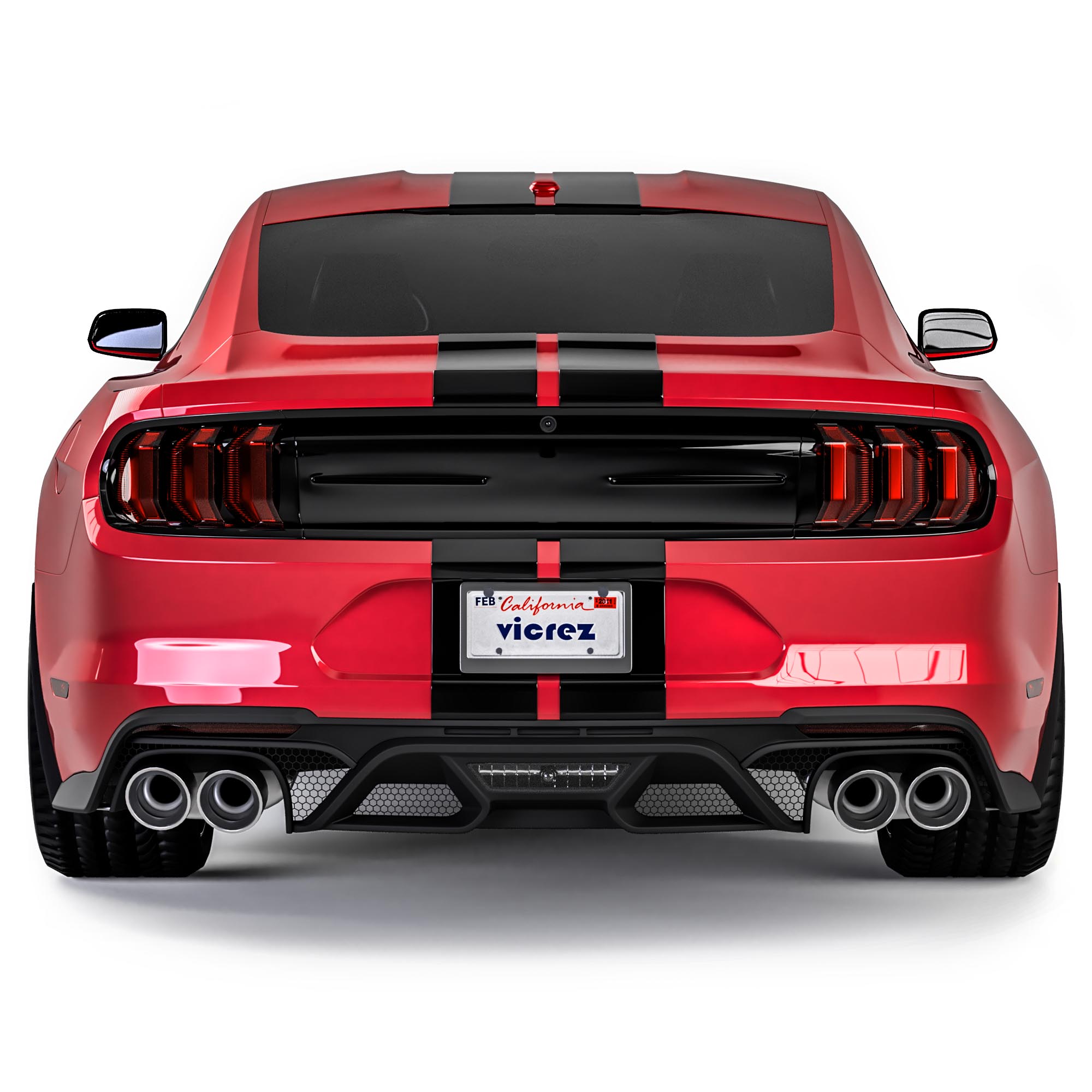 Vicrez Rear Diffuser GT500 Style vz102131 | Ford Mustang 2018-2024