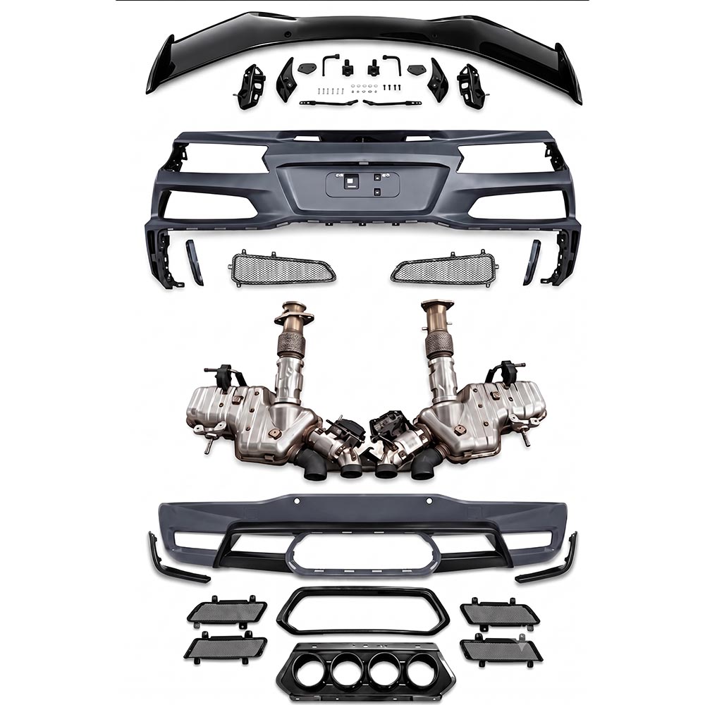 Vicrez Replacement z06 Style Rear Bumper Kit w/ Exhaust, rear