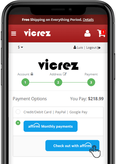 Select Affirm at Checkout